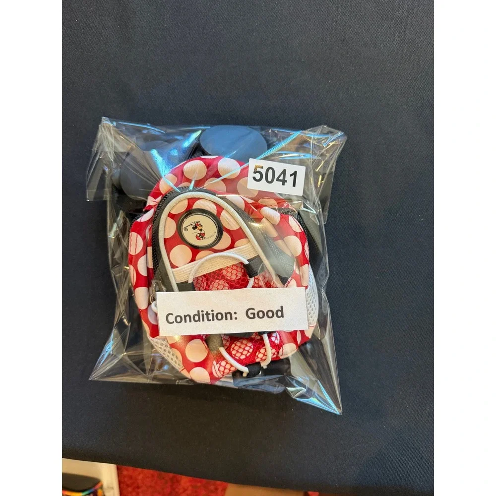 Disney Minnie Mouse Polka Dot Mini Backpack Crossbody Bag Red White Golfing Tag